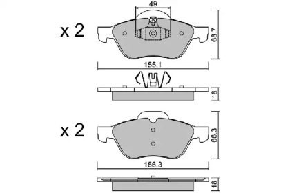 Комплект тормозных колодок AISIN BPRE-1016